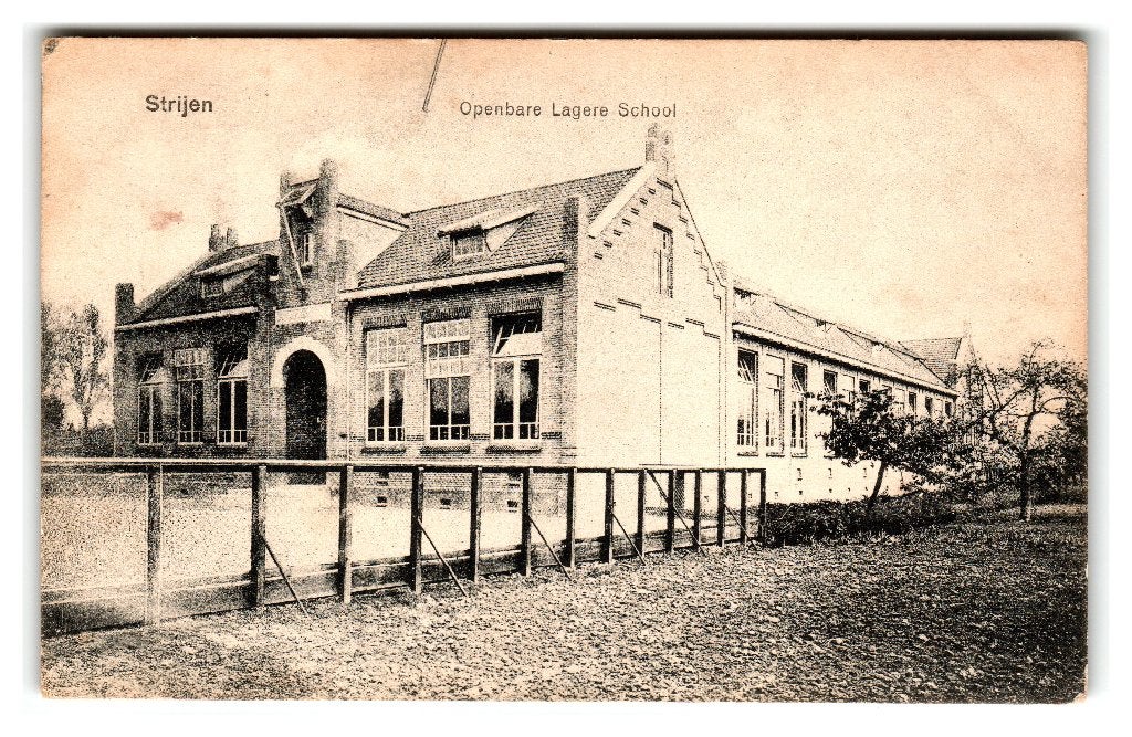 Strijen, Openbare Lagere School, Verzamelen, Ophalen of Verzenden, Voor 1920, Gelopen, Zuid-Holland