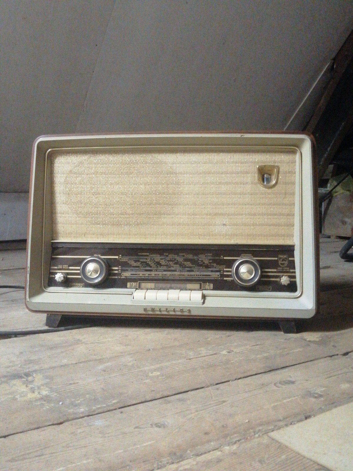 Vintage Philips buizenradio - Decoratief object, Audio, Tv en Foto, Radio's, Ophalen, Gebruikt, Radio