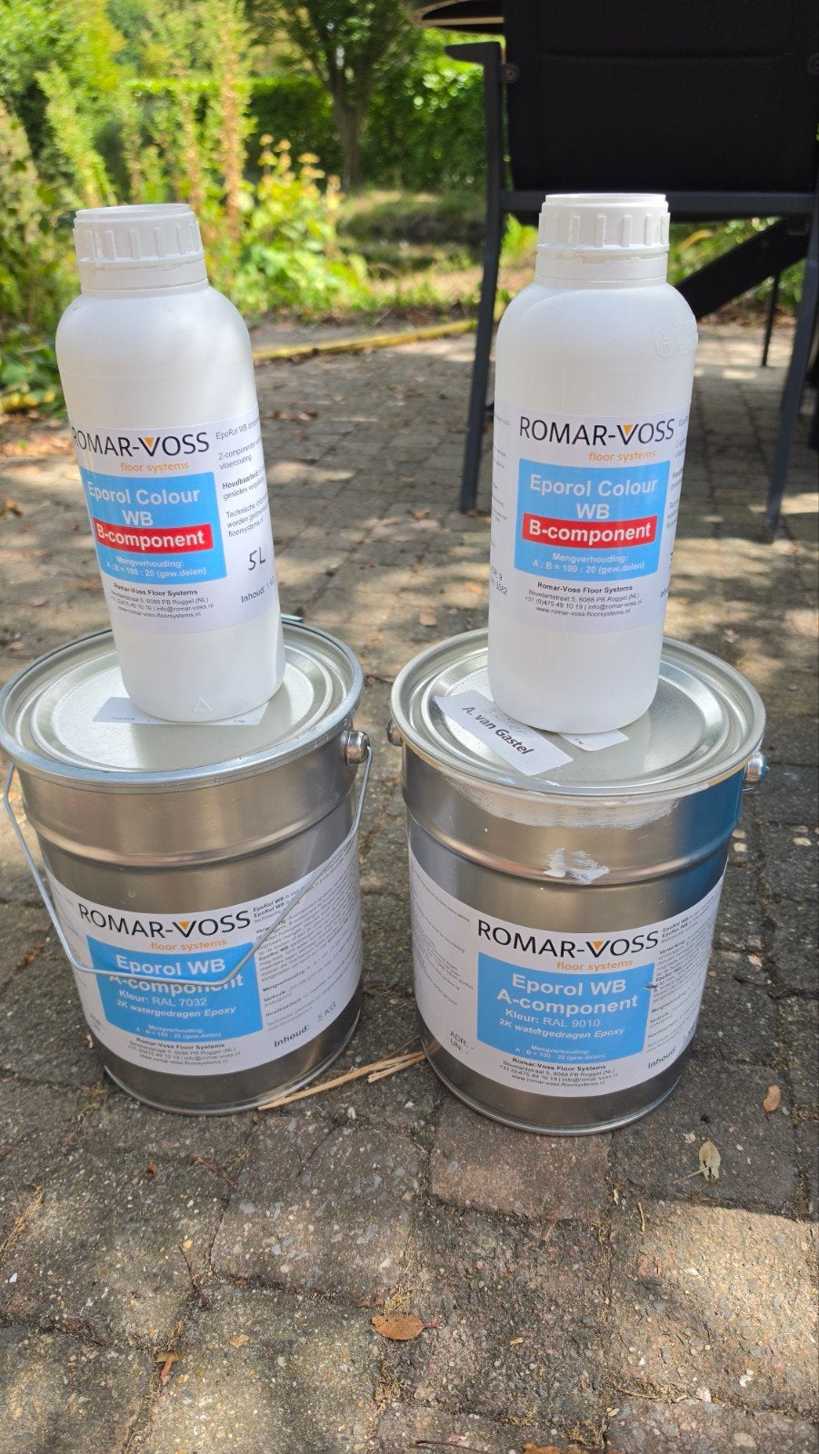 Epoxy Rolcoating vloer 7032 (5L) + 9010 (3L) | EpoRol Colour, 5 tot 10 liter, Wit, Nieuw, Ophalen of Verzenden