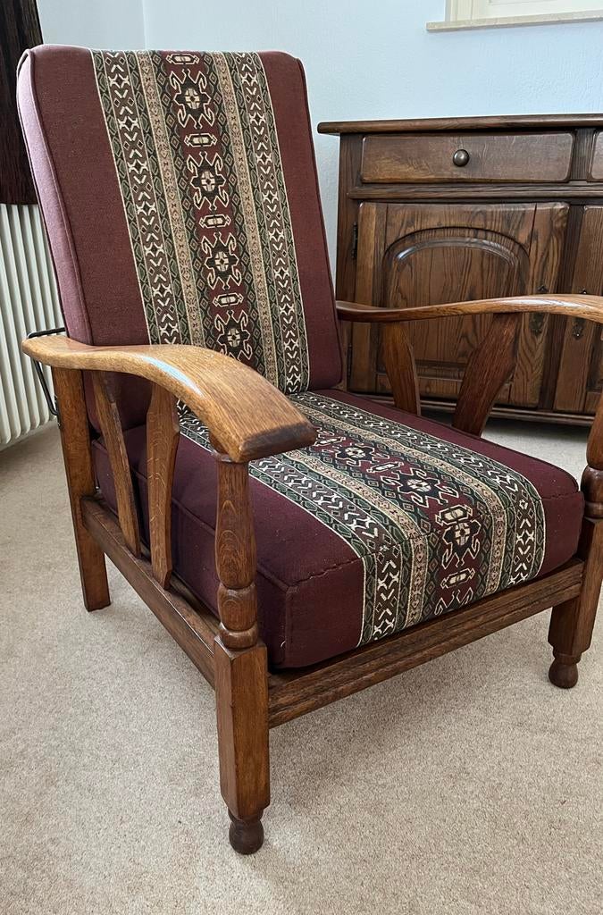 Vintage Rookstoel met Kussens - Verstelbaar, Ophalen