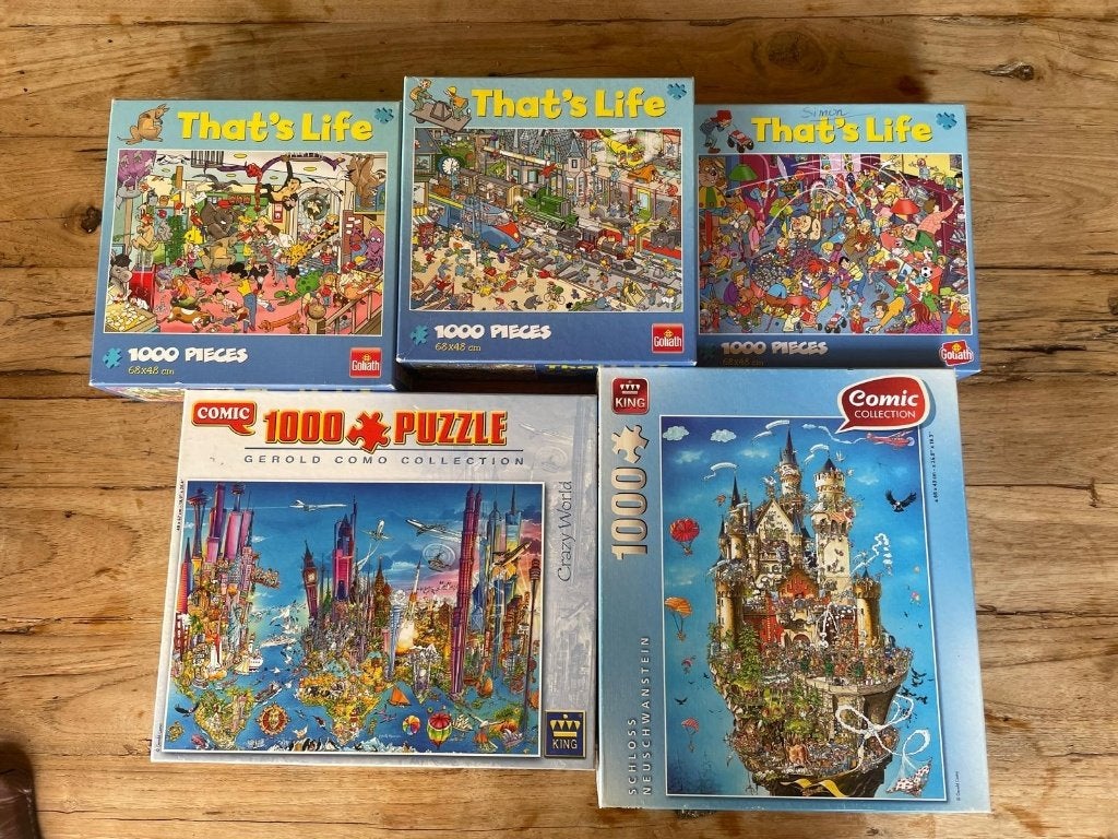 Goliath Thats Life en King Comic 1000 stukjes puzzels, Ophalen of Verzenden, 500 t/m 1500 stukjes, Zo goed als nieuw