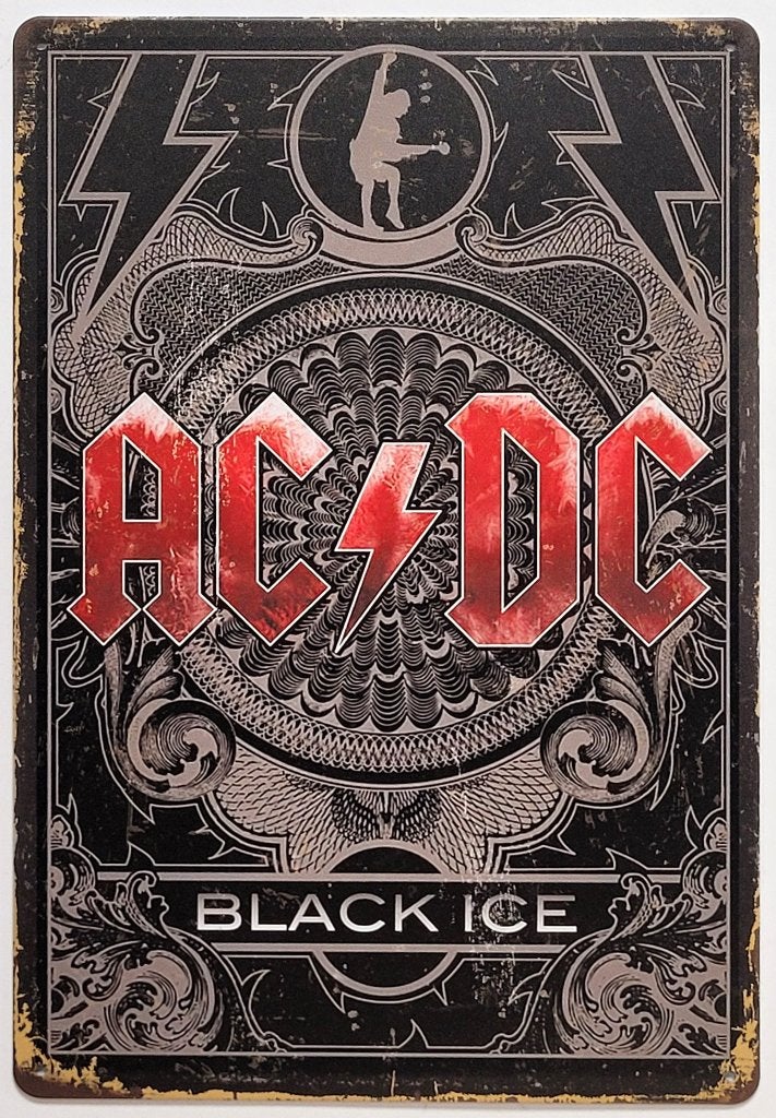 ACDC Black Ice reclamebord van metaal wandbord decoratie, Info@deconoord.nl, Deco Noord, Nieuw, Ophalen of Verzenden