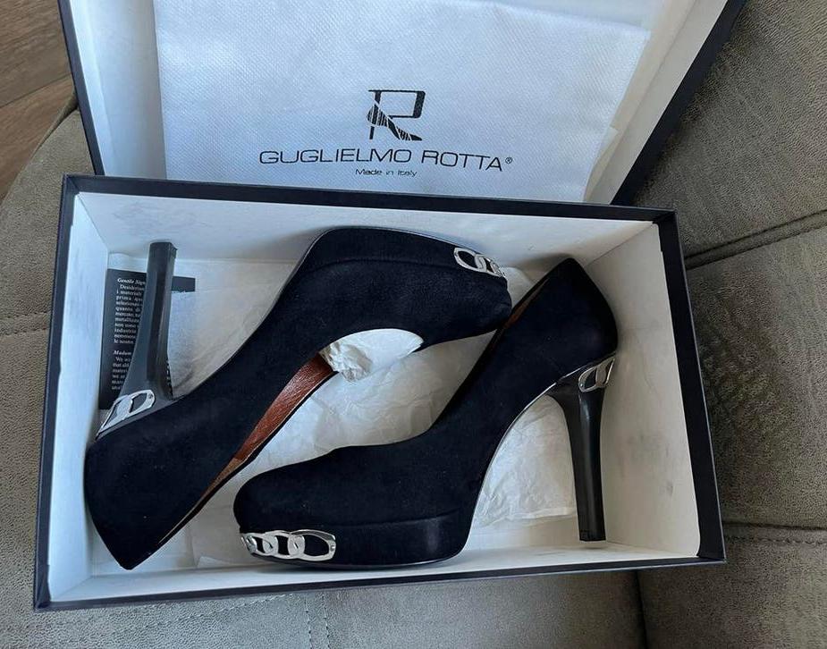 Suede Leer Guglielmo Rotta pumps maat 39,5(40), Ophalen of Verzenden, Zo goed als nieuw, Zwart