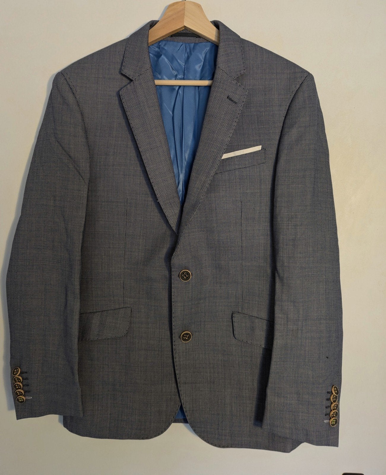 Blauw Maatpak 100% Wol - Zo Goed als Nieuw, Ophalen of Verzenden, Zo goed als nieuw, Maat 46 (S) of kleiner, Blauw