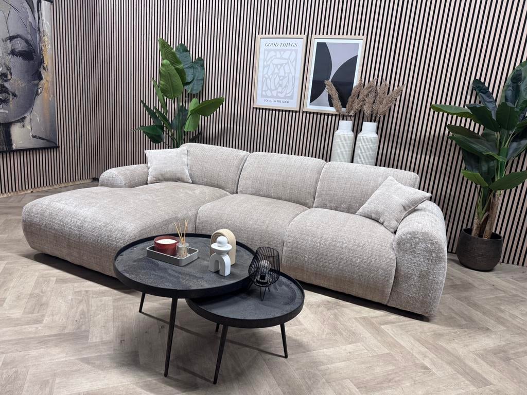 NIEUW | Hotel Chique / Japandi Hoekbank - Zand - 285 x 170