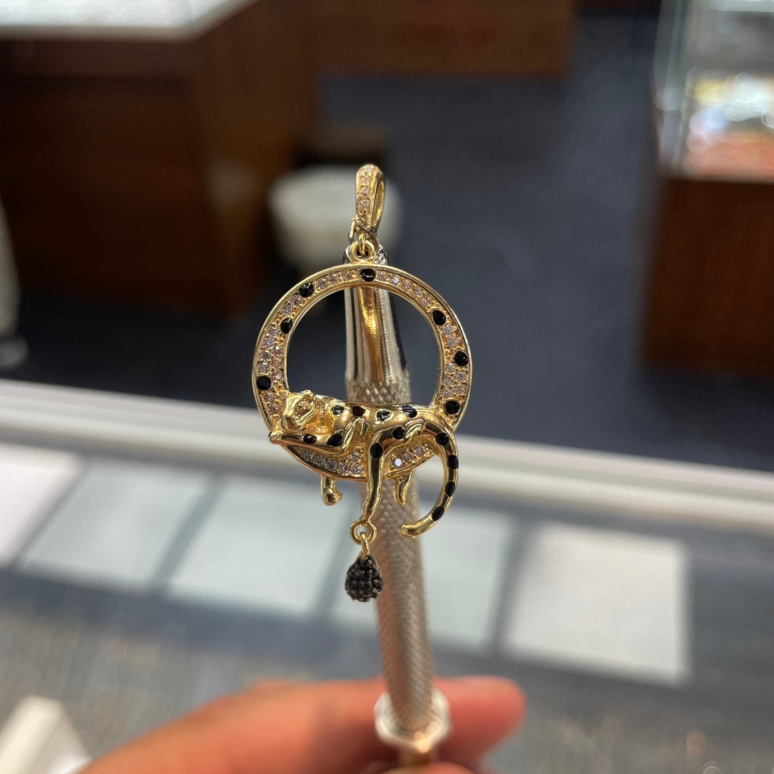 14k gouden panter hanger, Nieuw, Ophalen of Verzenden, Goud, Goud