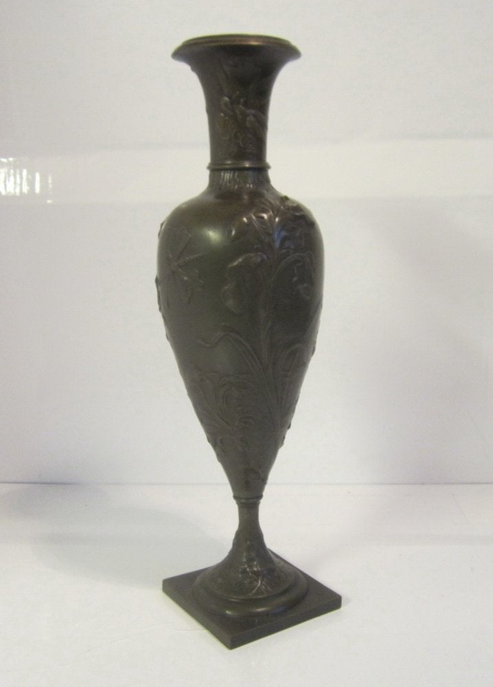 Antieke art nouveau vaas August De Wever, brons, Verzenden, Brons