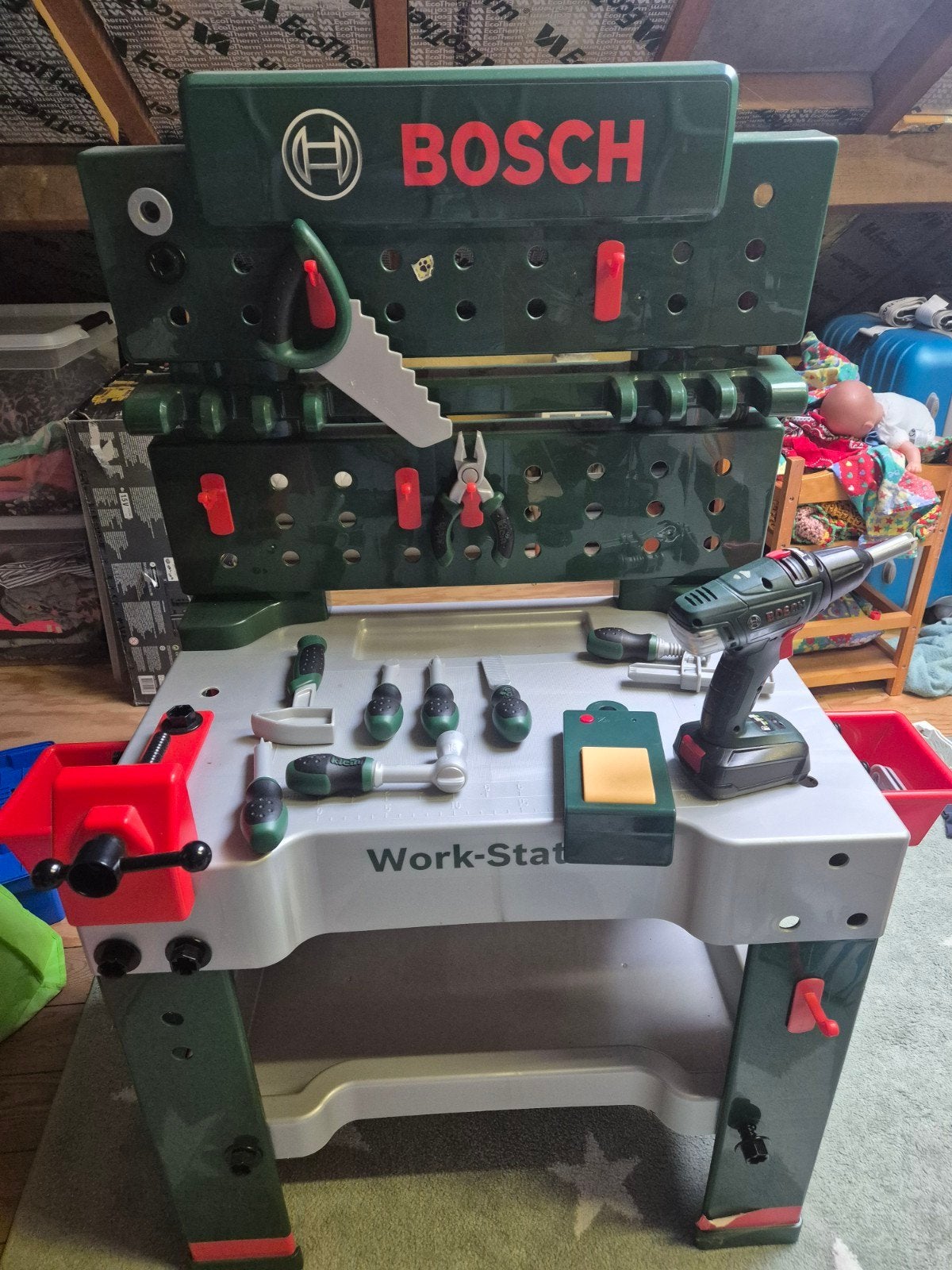 Bosch Werkbank met gereedschap en accessoires, Ophalen, Gebruikt, Bouwen, Met geluid