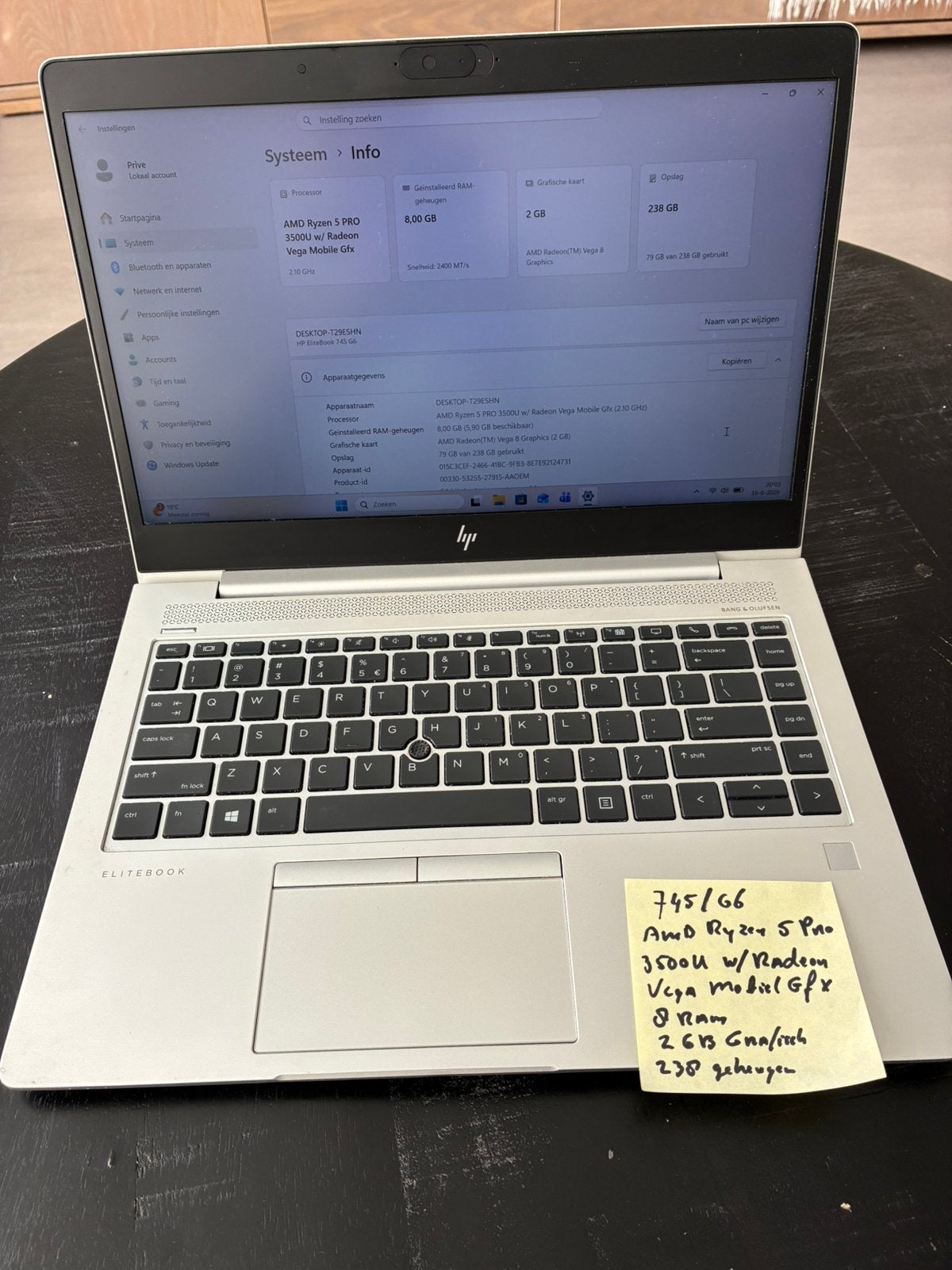 Hp EliteBook 745 G6, Ophalen, Gebruikt, Met videokaart, 2 tot 3 Ghz