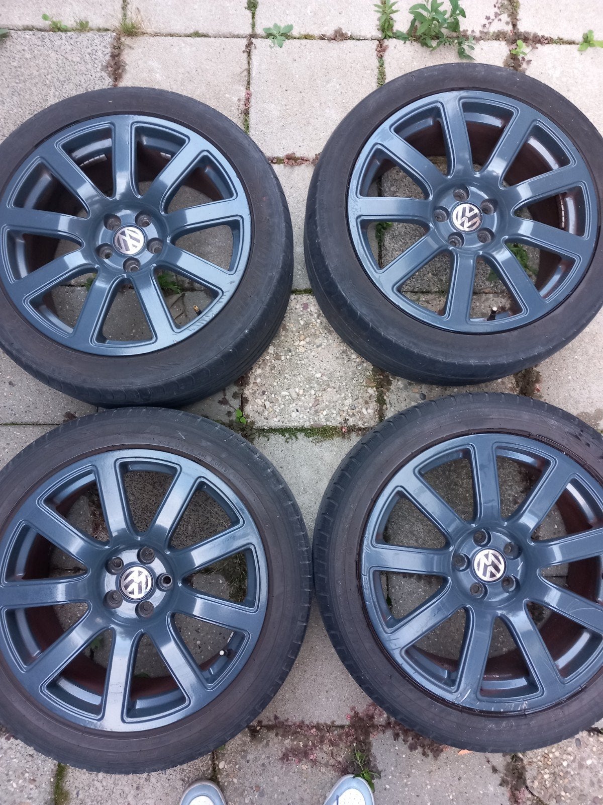Set VW 17 inch  5X100 225/45/17 velgen, Ophalen, Gebruikt, Banden en Velgen, 17 inch