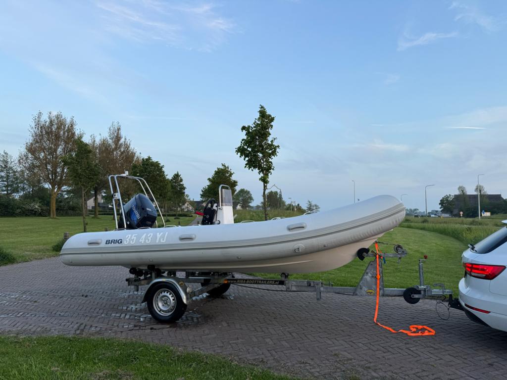 Brig Rib rubberboot 5m met 90pk motor en kanteltrailer, Ophalen, Overige materialen, 90 pk, Gebruikt