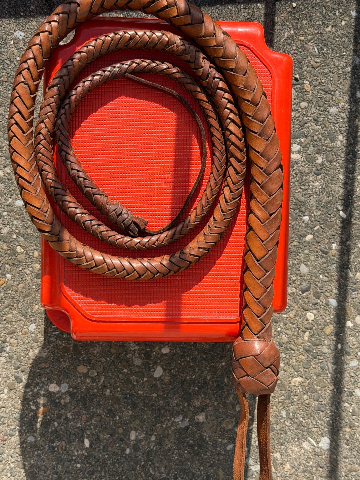 Bullwhip/ Zweep echt leer, Indiana Jones,Decoratief cosplay, Verzenden, Gebruikt, Accessoires