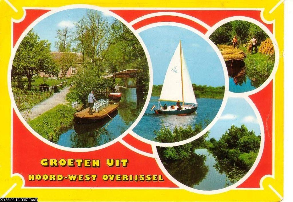 Ansichtkaart	Noordwest Overijssel	4-luik, Verzenden, 1960 tot 1980, Gelopen, Overijssel