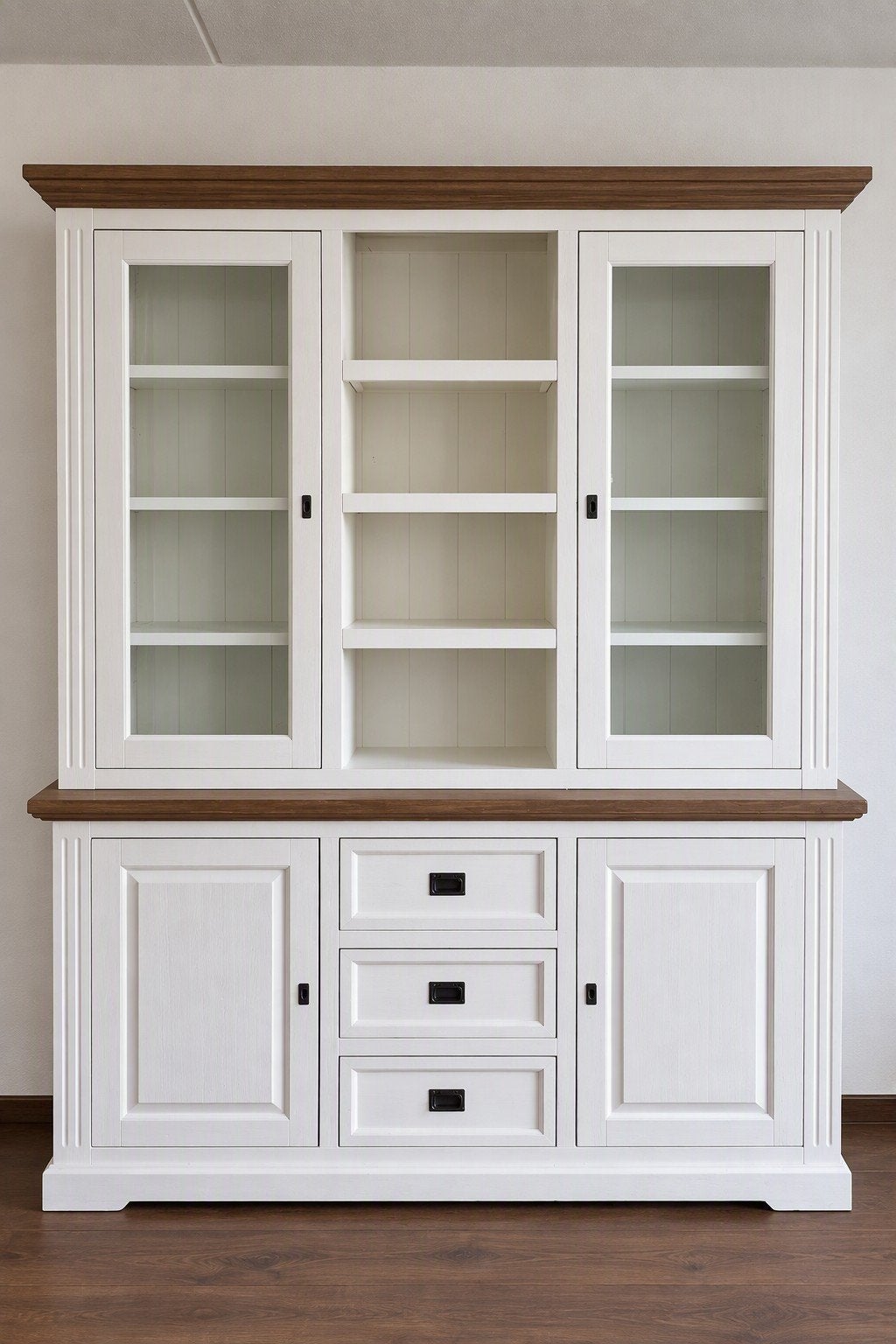 Salontafel, dressoir en vitrinekast set, Ophalen, Gebruikt, 150 tot 200 cm, Landelijke stijl