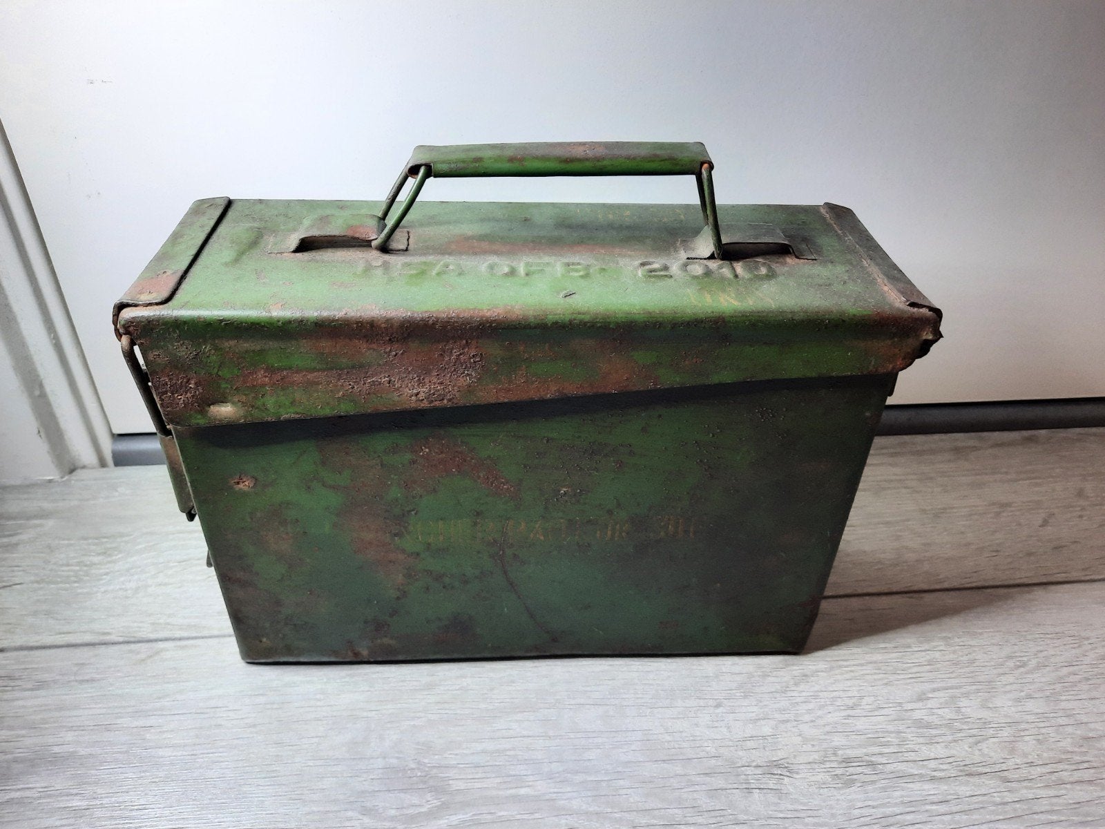 Vintage Munitiekist - Groen Metaal - Militaria, Verzamelen, Militaria | Algemeen, Ophalen of Verzenden, Overige soorten, Overige gebieden