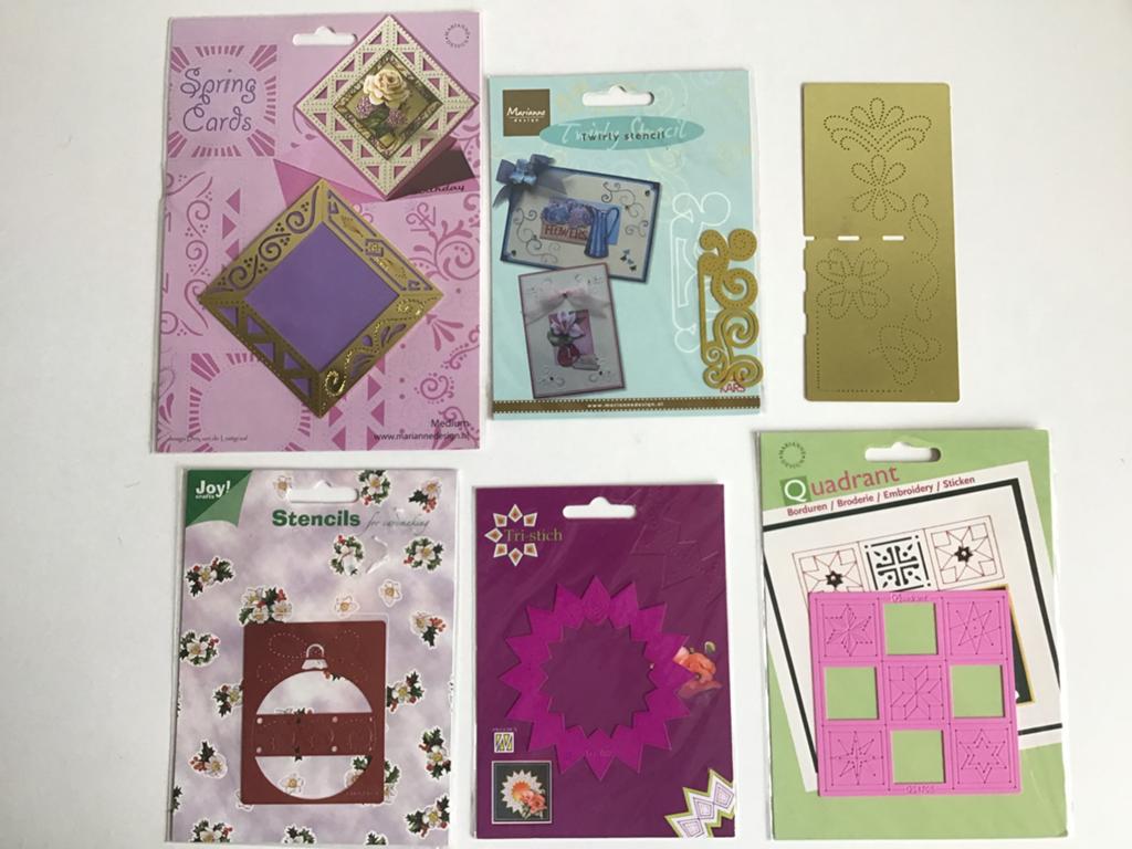 6x borduurmal borduur mal snijmal prikmal embossing - NIEUW, Hobby en Vrije tijd, Kaarten | Zelf maken, Ophalen of Verzenden