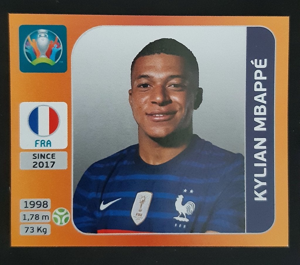 Panini Kylian Mbappe Euro 2020 nr 591, Verzenden, Zo goed als nieuw, Plaatje