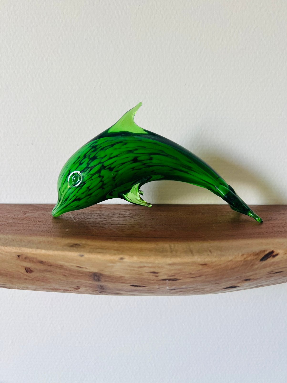 Groene glazen dolfijn Murano Italy, Antiek en Kunst, Ophalen of Verzenden