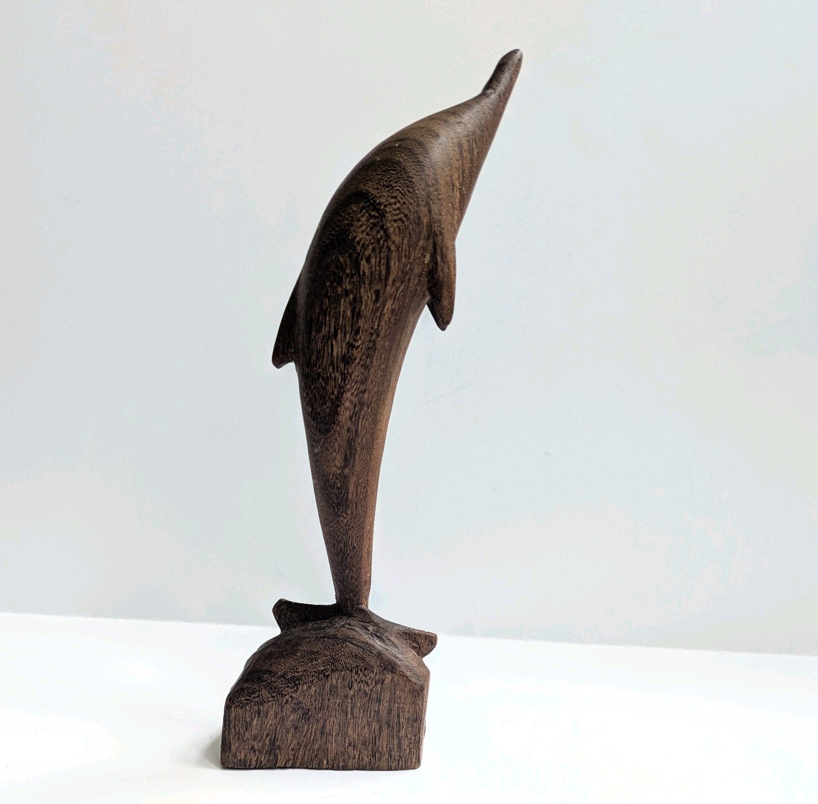Beeld - Houtsnijwerk - Dolfijn - 22 cm, Ophalen of Verzenden, Gebruikt, Dier