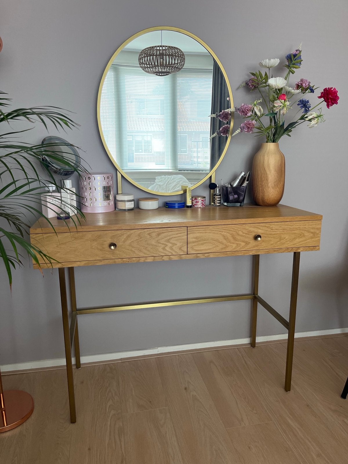 Kaptafel met spiegel zgan van Maisons du Monde, Huis en Inrichting, Tafels | Kaptafels, Ophalen, 100 tot 150 cm, Art deco, Zo goed als nieuw