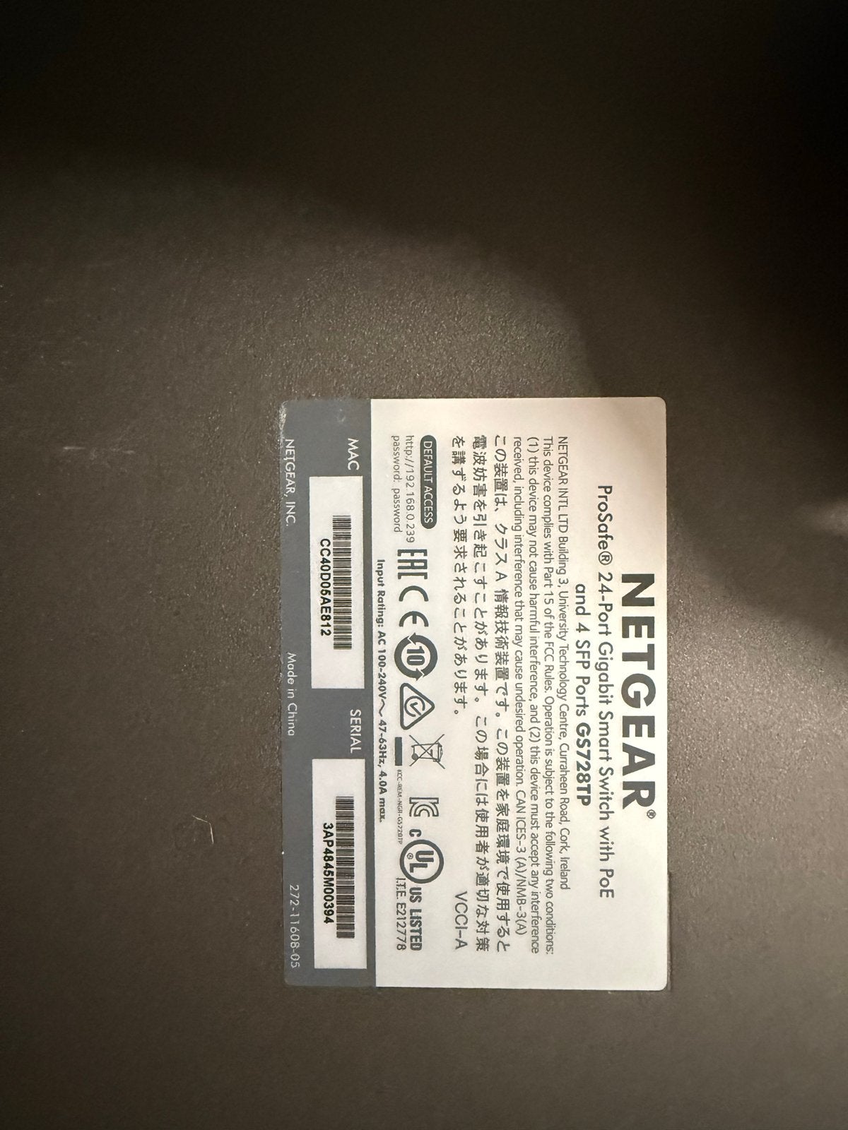 NETGEAR ProSafe GS728TP 24-poorts Gigabit Smart Switch, Ophalen of Verzenden, Zo goed als nieuw