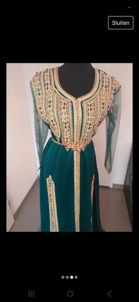 Nieuwe Luxe XL Kaftan - Prachtig Groen met Gouden Details, Ophalen