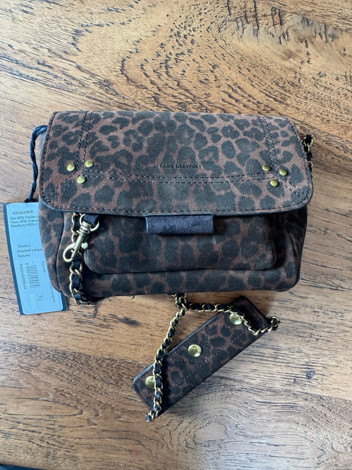 Nieuwe Jerome Dreyfuss Lulu S - Luipaardprint, Ophalen of Verzenden, Nieuw, Bruin, Schoudertasje