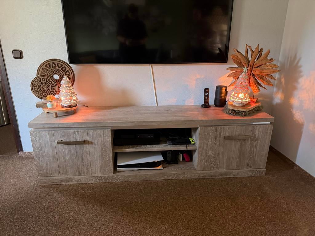 Complete Meubelset: Eettafel, Salontafel, Bergkast, TV-meube, Ophalen, Gebruikt, 150 tot 200 cm, 25 tot 50 cm