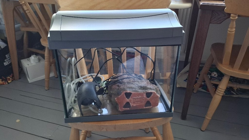 aquarium 25x35x35hoog, Ophalen, Inclusief deksel, Gebruikt, Leeg aquarium