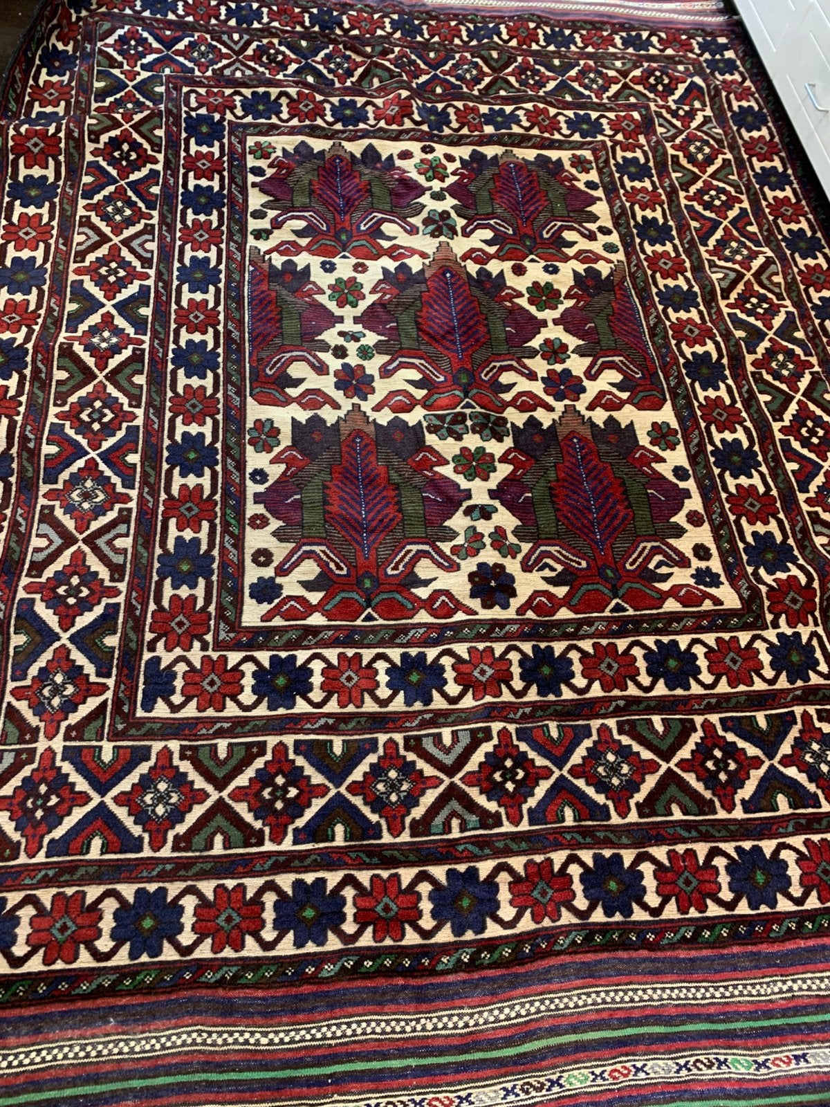 Tapijt handgeknoopt uit Afghanistan, Ophalen of Verzenden, Zo goed als nieuw, Rechthoekig, 200 cm of meer