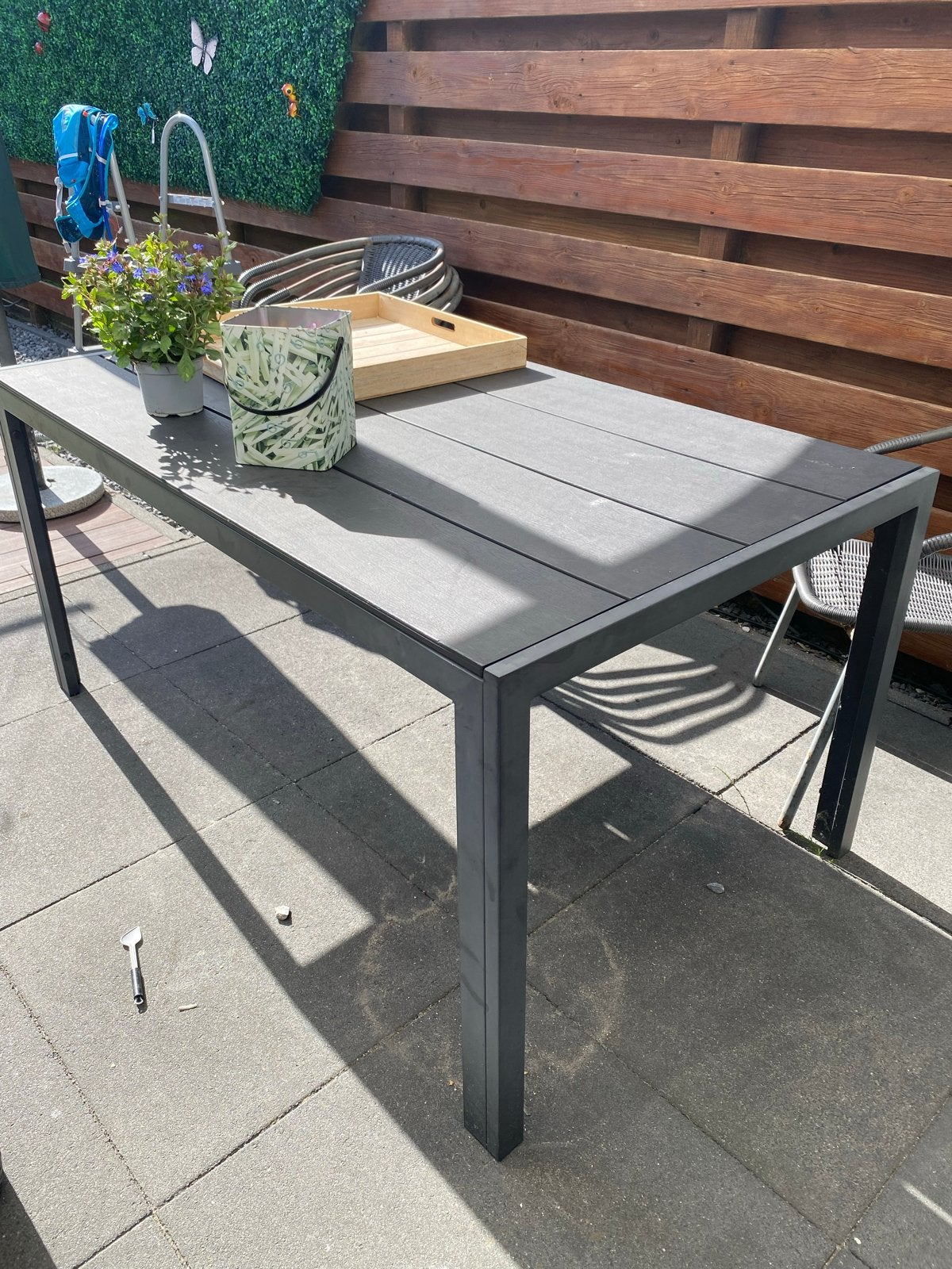 Tafel 0,9 x 1,5 m met klapstoelen, Ophalen, Gebruikt, Rechthoekig, Overige materialen