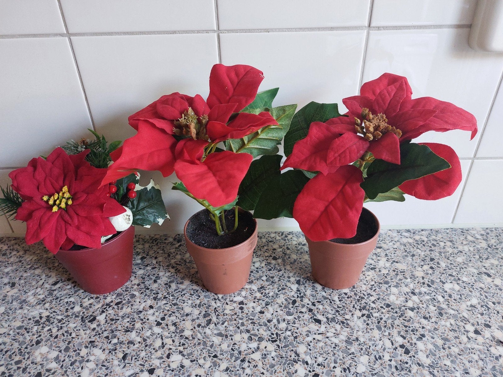 kerstster ren kunstbloemen, Ophalen of Verzenden, Zo goed als nieuw