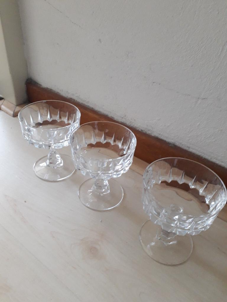 3 Kristallen Advocaatglaasjes, Ophalen of Verzenden