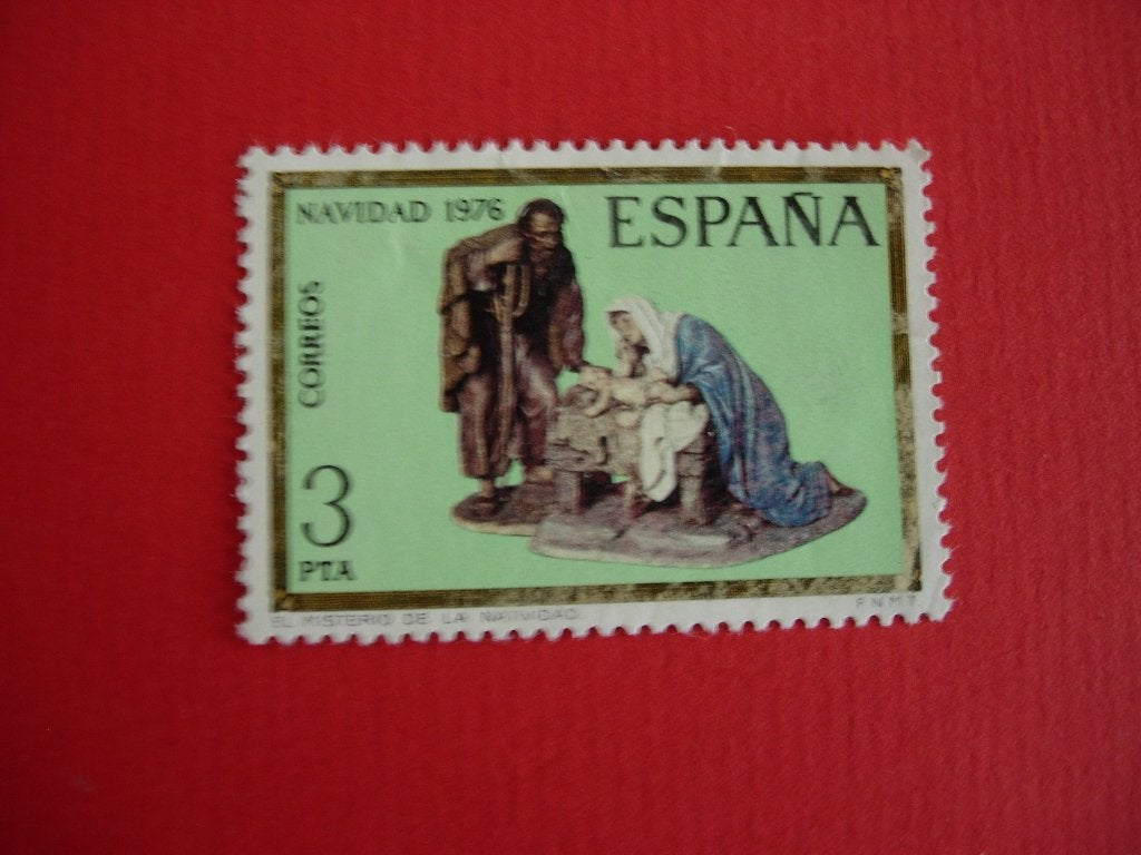 Spanje kerstzegel 1976 1 zegel van 2, Postzegels en Munten, Verzenden, Postfris
