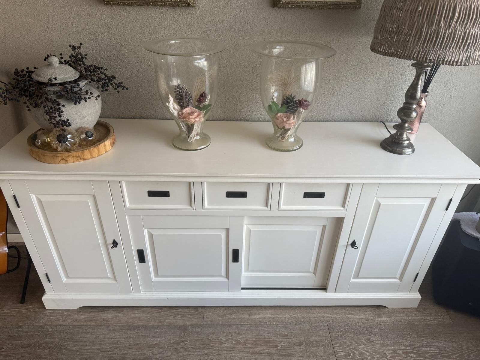 Riverwoods Dressoir 200cm Clearwhite/Mindi Clearwhite, Ophalen, 150 tot 200 cm, Overige houtsoorten, Landelijk