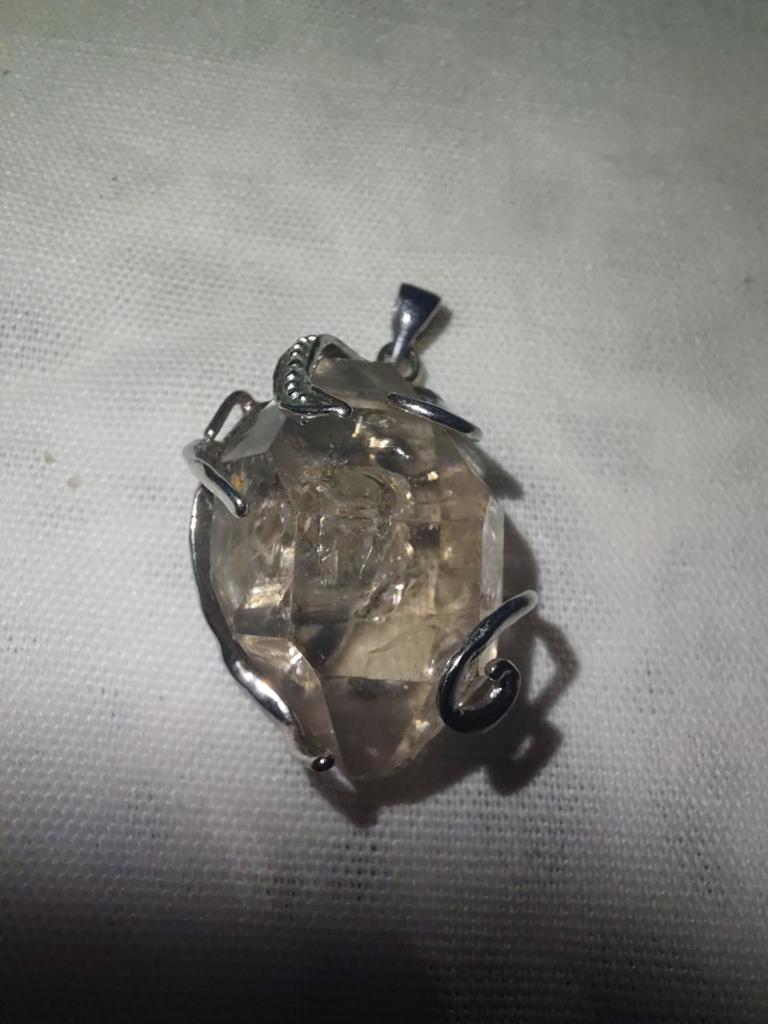 Ketting hanger herkimer diamant 18kgp, Overige voorstellingen, Nieuw, Ophalen of Verzenden, Met edelsteen