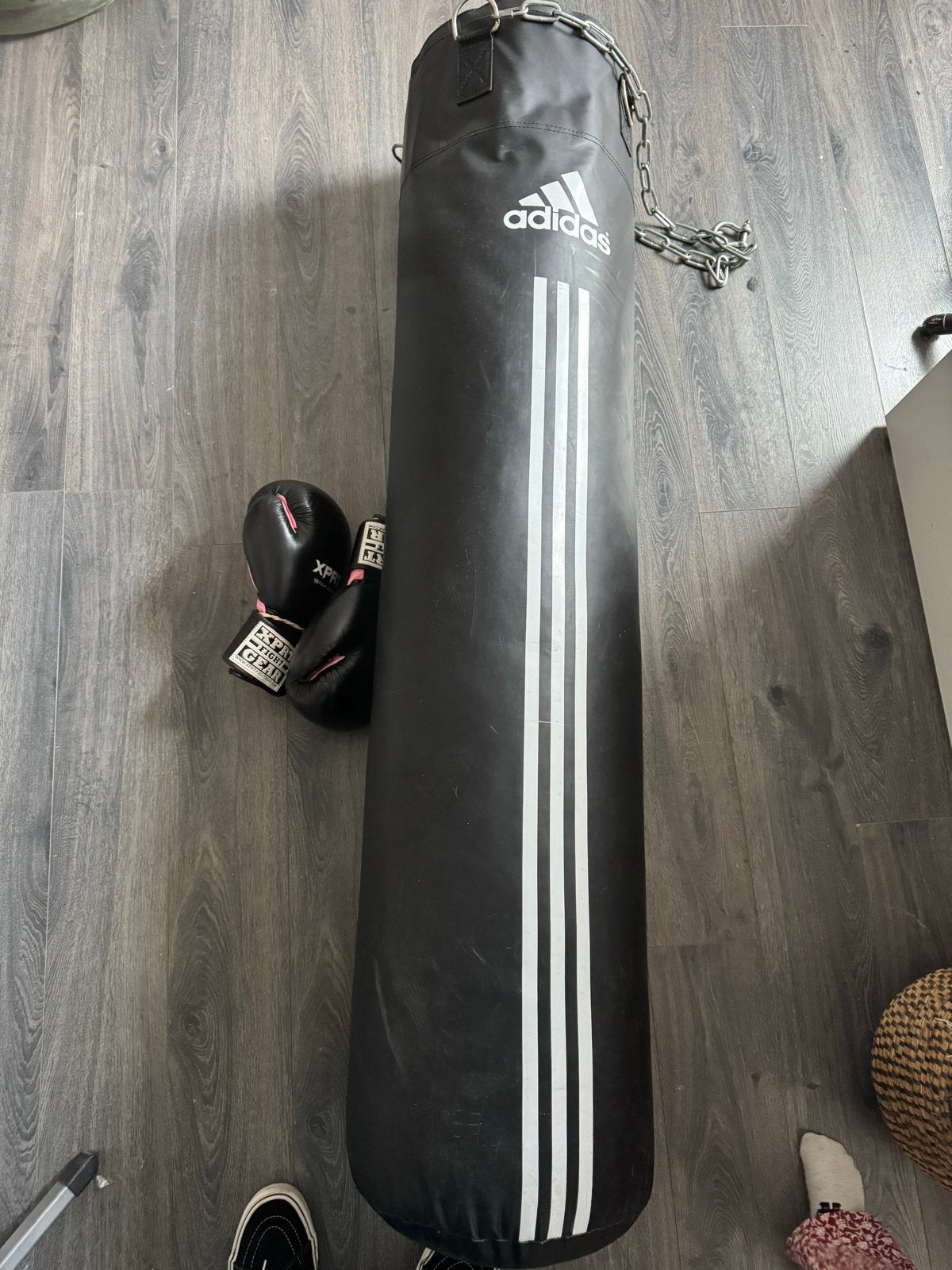 Adidas Boksbal 1.60m met XPRT bokshandschoenen, Gebruikt, Overige, Maat XS of kleiner, Vechtsportmateriaal