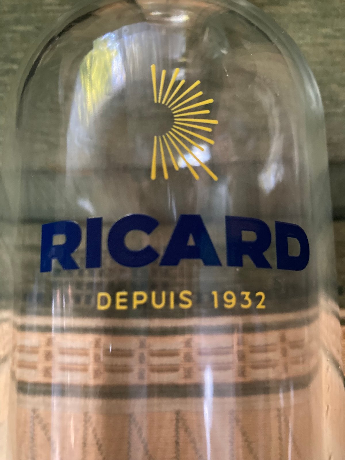 Fles Ricard Glas Depuis 1932 Designer Mathieu Lehanneur, Antiek en Kunst, Ophalen