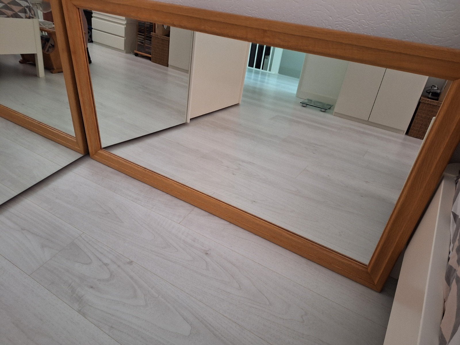 Spiegel blanke eiken, Huis en Inrichting, Woonaccessoires | Spiegels, Ophalen, Rechthoekig, Minder dan 100 cm