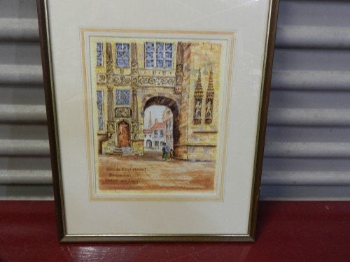 Schilderij / prent Blinde Ezelstraat Brugge, door Peter de J, Ophalen of Verzenden, 'T Olde Gre-j, Info@toldegrej.nl, Endepoelstraat 20f Didam