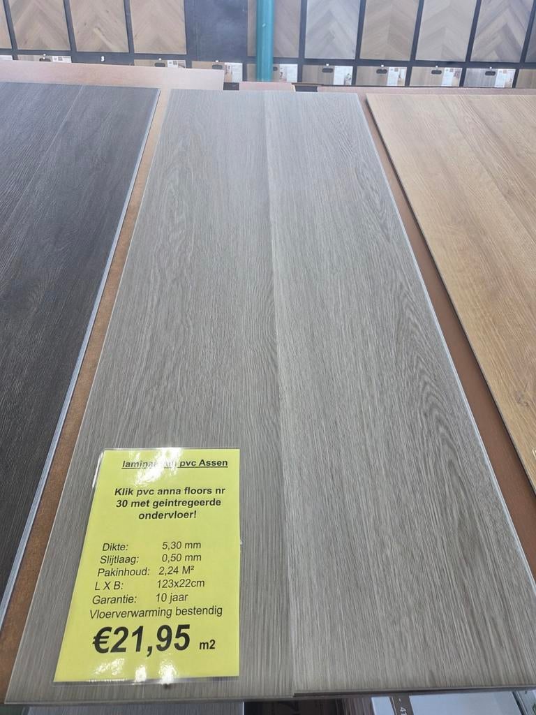 restpartij click pvc Anna floors CDW1065L-30, Ophalen, Nieuw, 75 m² of meer, Laminaat
