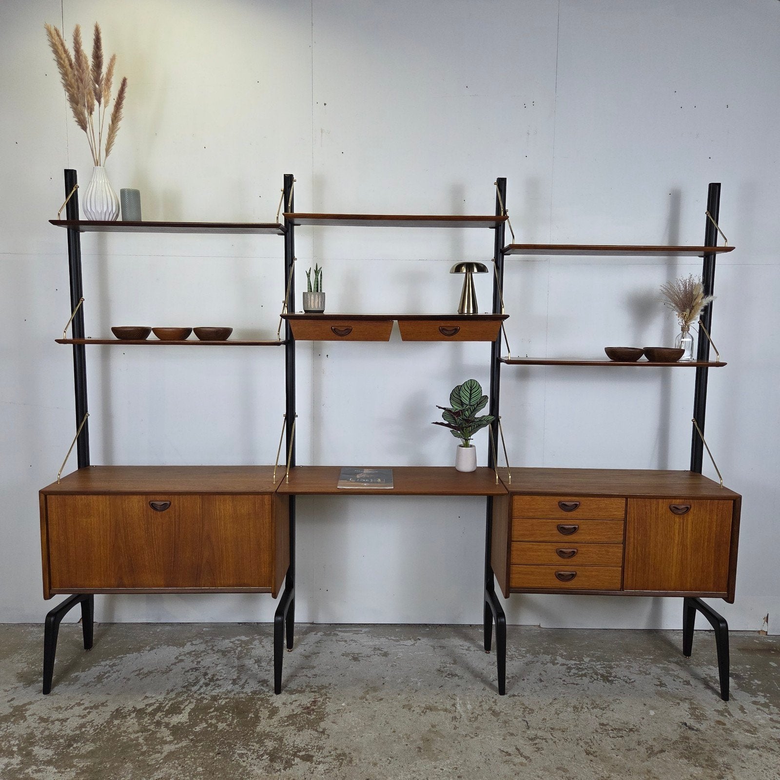 Louis van Teeffelen, Wébé teak Wandsysteem vintage jaren 60, Ophalen, 250 tot 300 cm, Gebruikt, 200 cm of meer