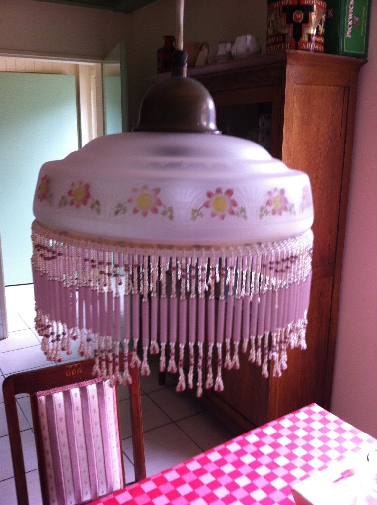 hanglamp// retro, Ophalen, Gebruikt, Glas