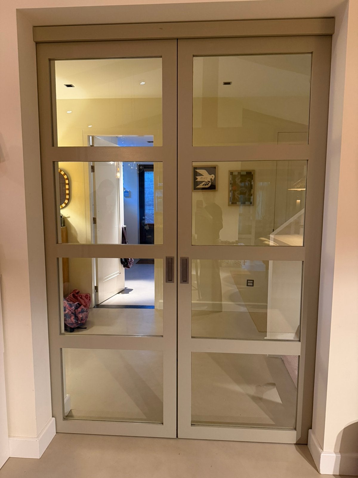 Schuifdeuren glas 4x set, Ophalen, 200 cm of meer, 25 tot 50 cm, Glas