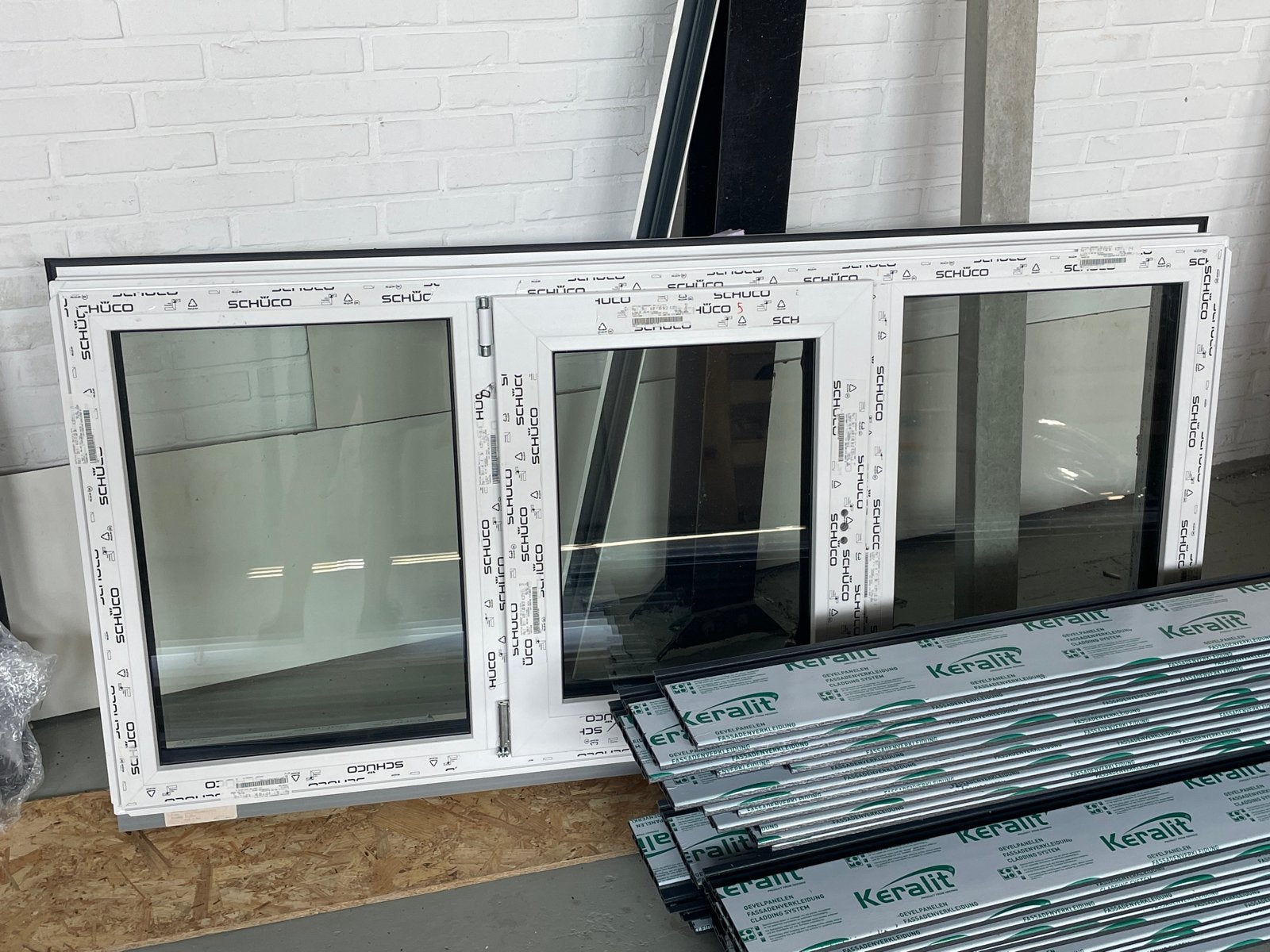 Schüco Kunststof Kozijn 1710x800mm - HR+++ Glas, Ophalen, Gevelraam of Ruit, 80 tot 120 cm, Nieuw
