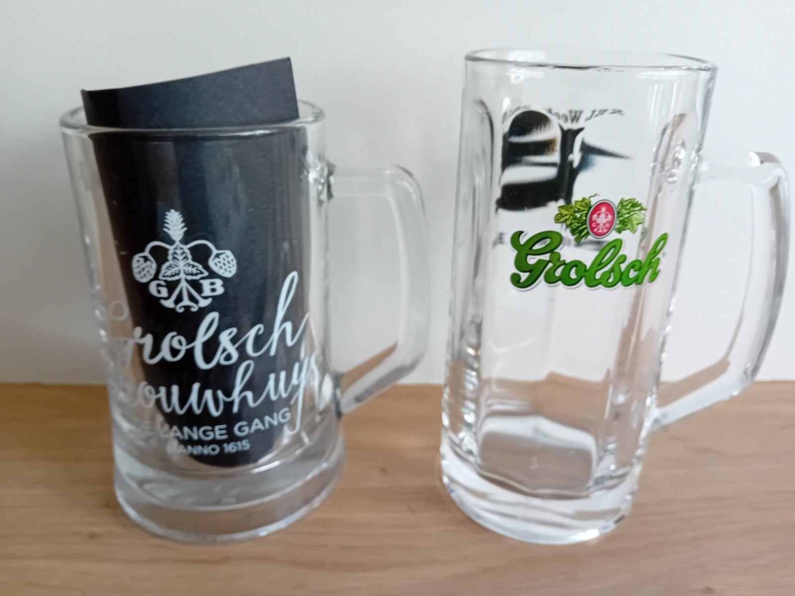 2 Grolsch pullen met opdruk, Ophalen of Verzenden, Zo goed als nieuw, Glas of Glazen, Grolsch