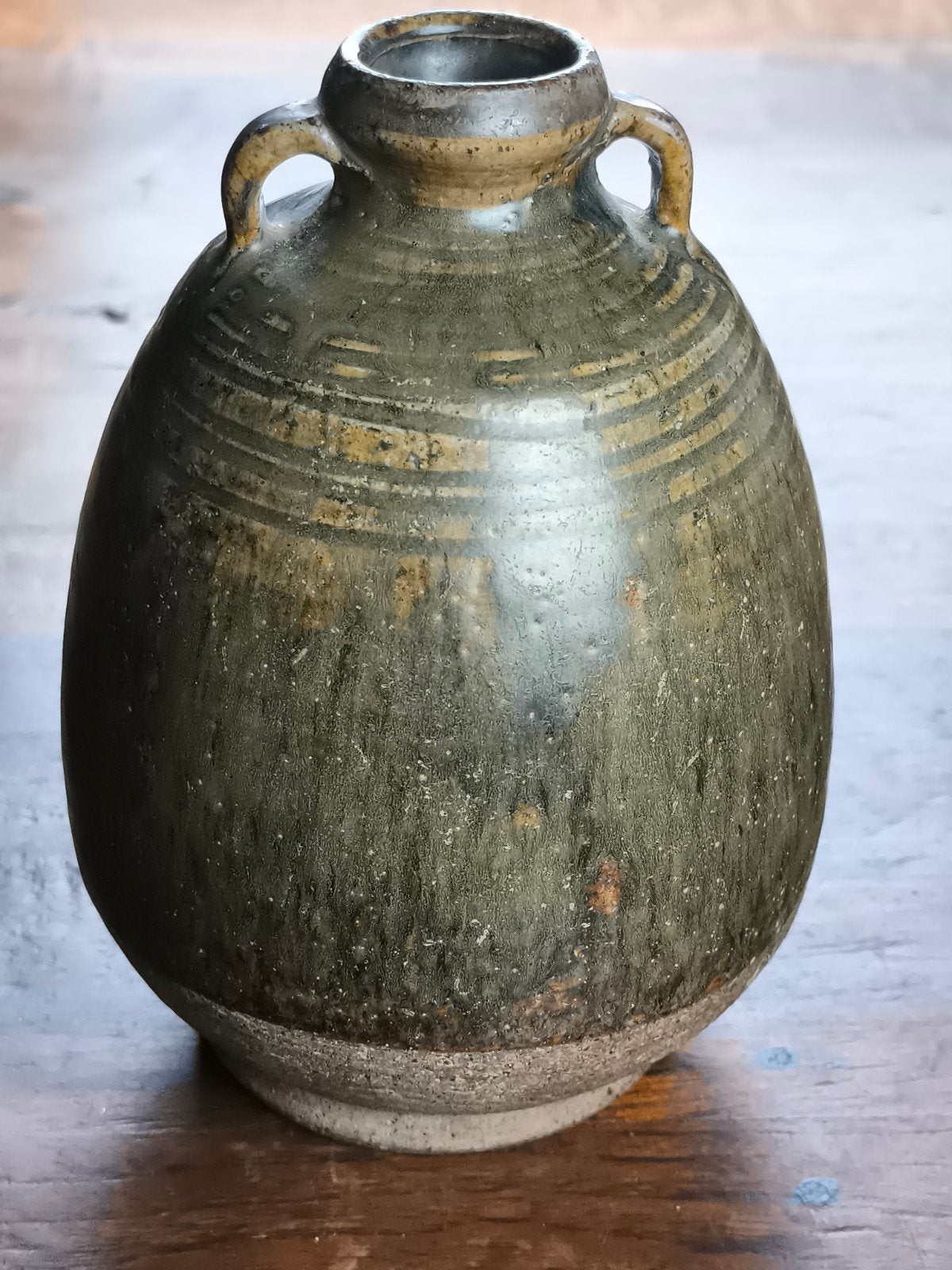 antiek steengoed olie kruikje 15.3 cm, Ophalen of Verzenden