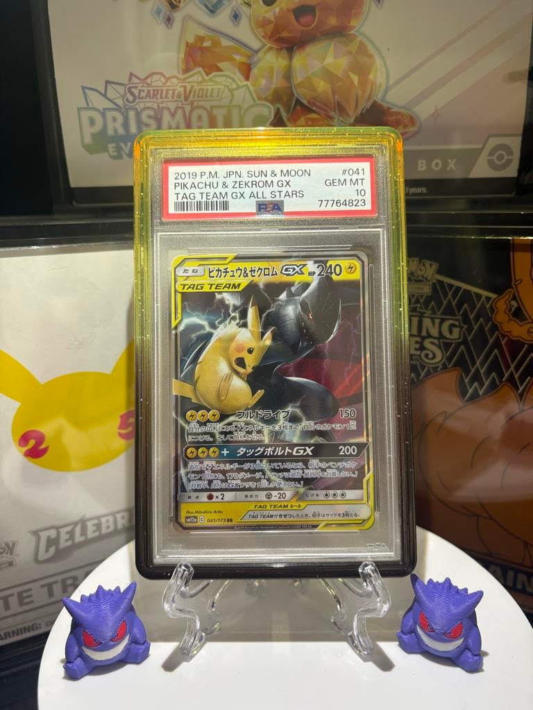 Pikachu & Zekrom GX PSA 10, Hobby en Vrije tijd, Verzamelkaartspellen | Pokémon, Ophalen of Verzenden, Zo goed als nieuw, Losse kaart