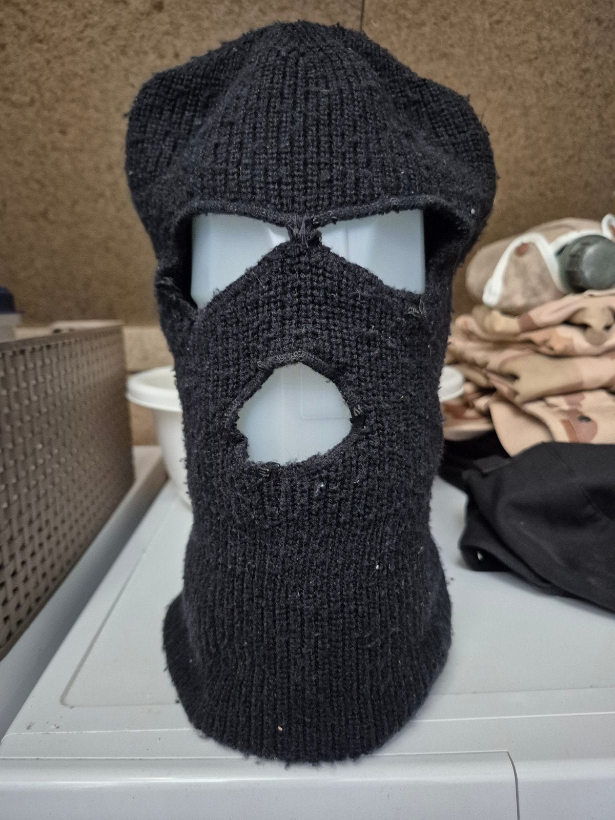Zwarte gebreide bivakmuts - Warm en comfortabel, Kleding | Heren, Mutsen, Sjaals en Handschoenen, Onbekend, Overige maten, Ophalen of Verzenden