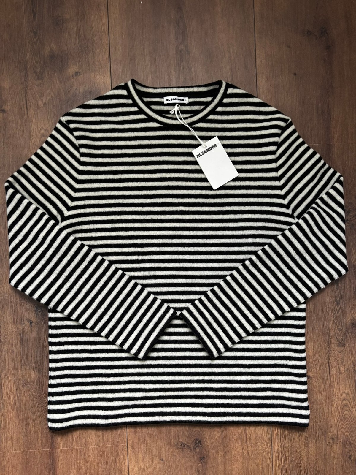 Jil Sander | wollen trui met strepen, Kleding | Dames, T-shirts, Maat 38/40 (M), Zwart, Nieuw, Ophalen of Verzenden